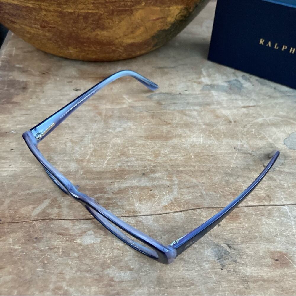 Ralph Lauren reader glasses frames only women two tone Lucite purple with case - Picture 7 of 13